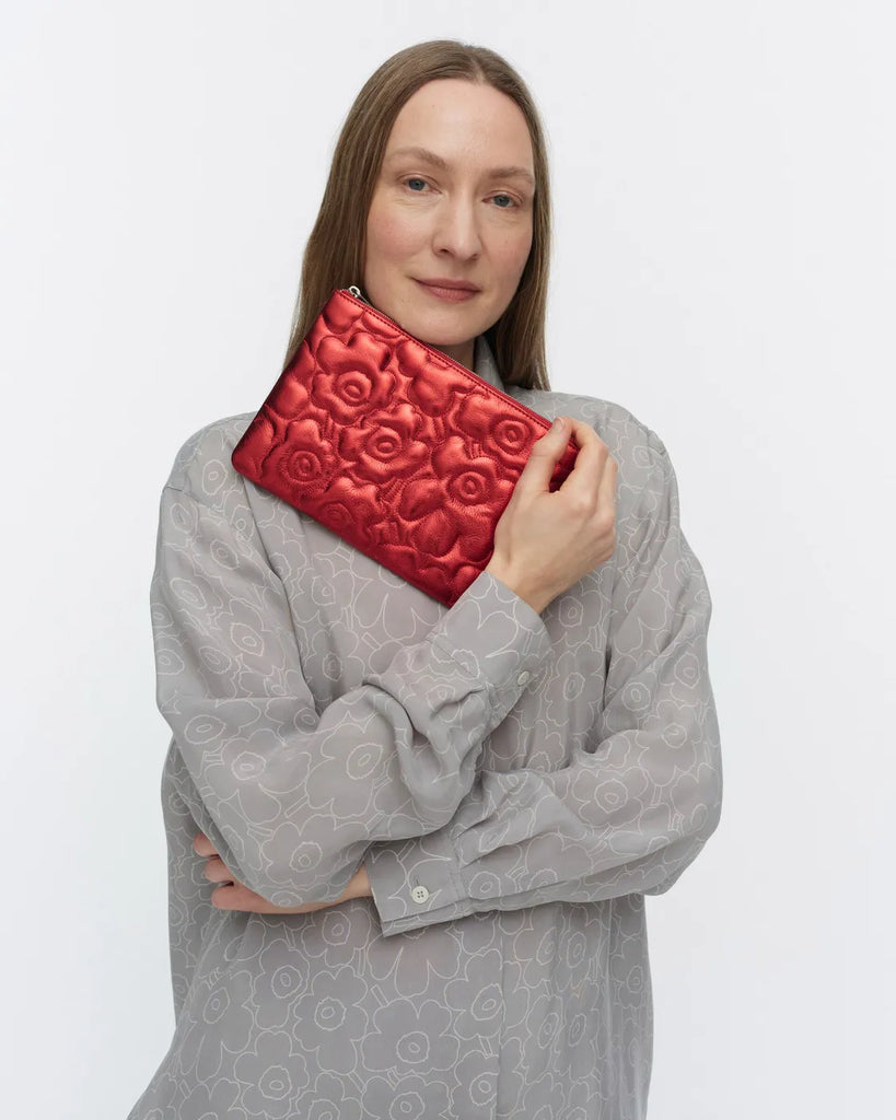 Marimekko Pouch Bag Unikko, Shiny Red