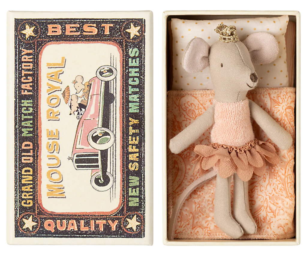Maileg Princess Mouse, Little Sister in Matchbox