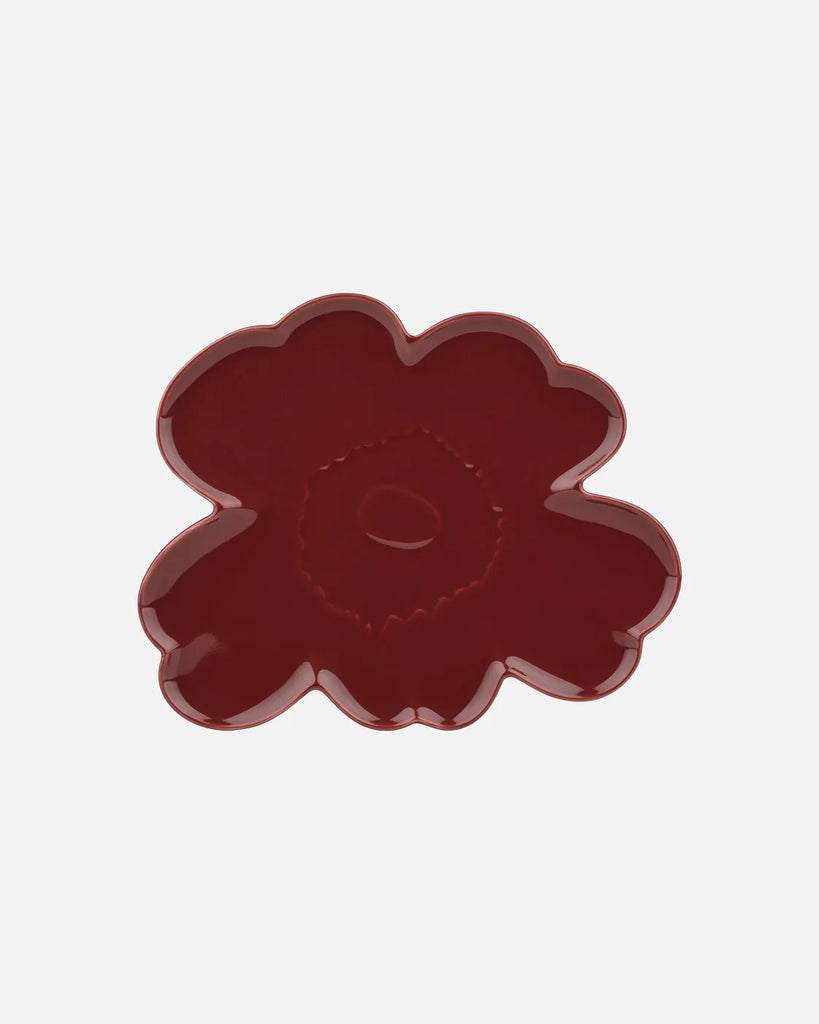 Marimekko Oiva / Unikko Shape Platter, Burgundy