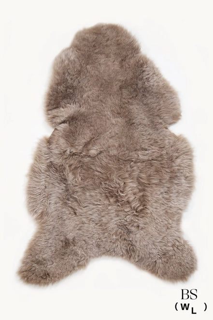 Icelandic Sheepskin Throw Rug, Shorn Taupe