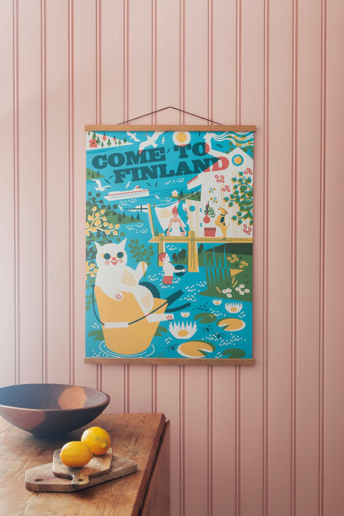 Come to Finland Poster, Sauna in Summer