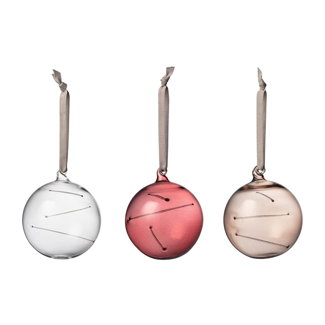 iittala Sun Ball Ornament, Calluna/Clear/Linen