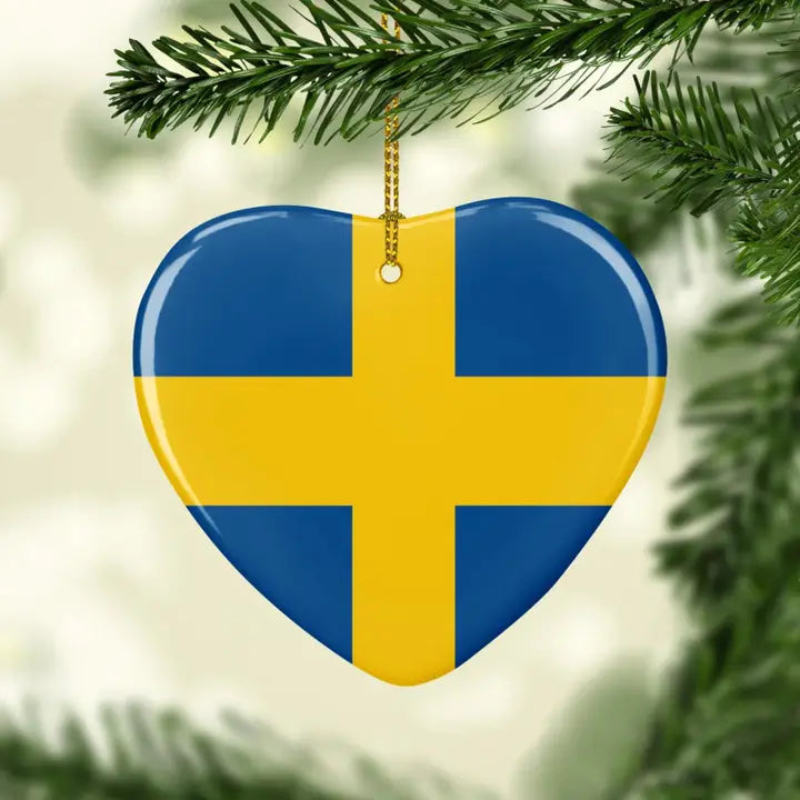 Swedish Flag Heart Ornament