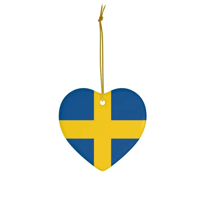 Swedish Flag Heart Ornament