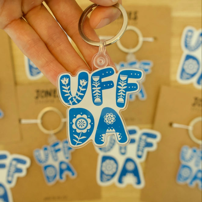 Uff Da! Scandi Print Key Chain