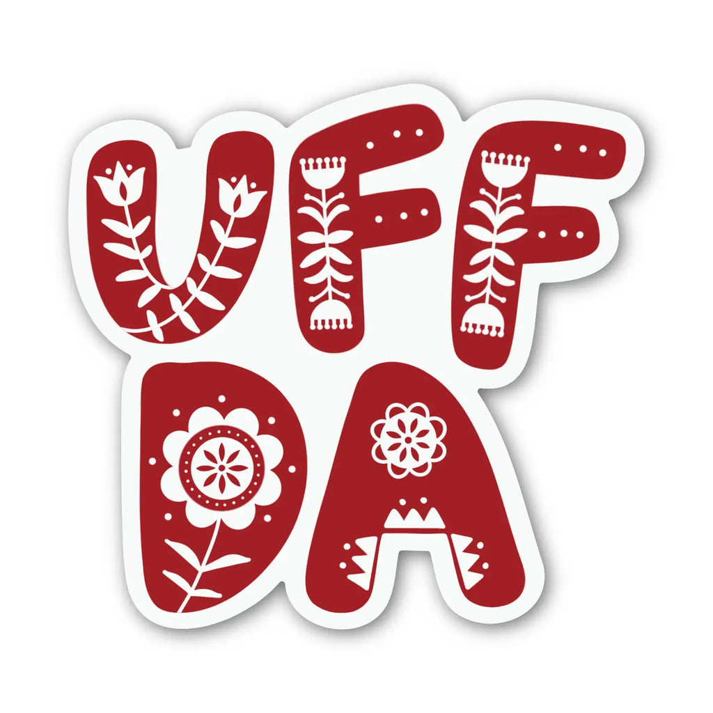 Uff Da Sticker Swedish Colors, Red