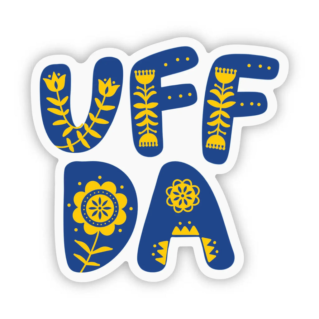 Uff Da Sticker Swedish Colors, Blue and Yellow