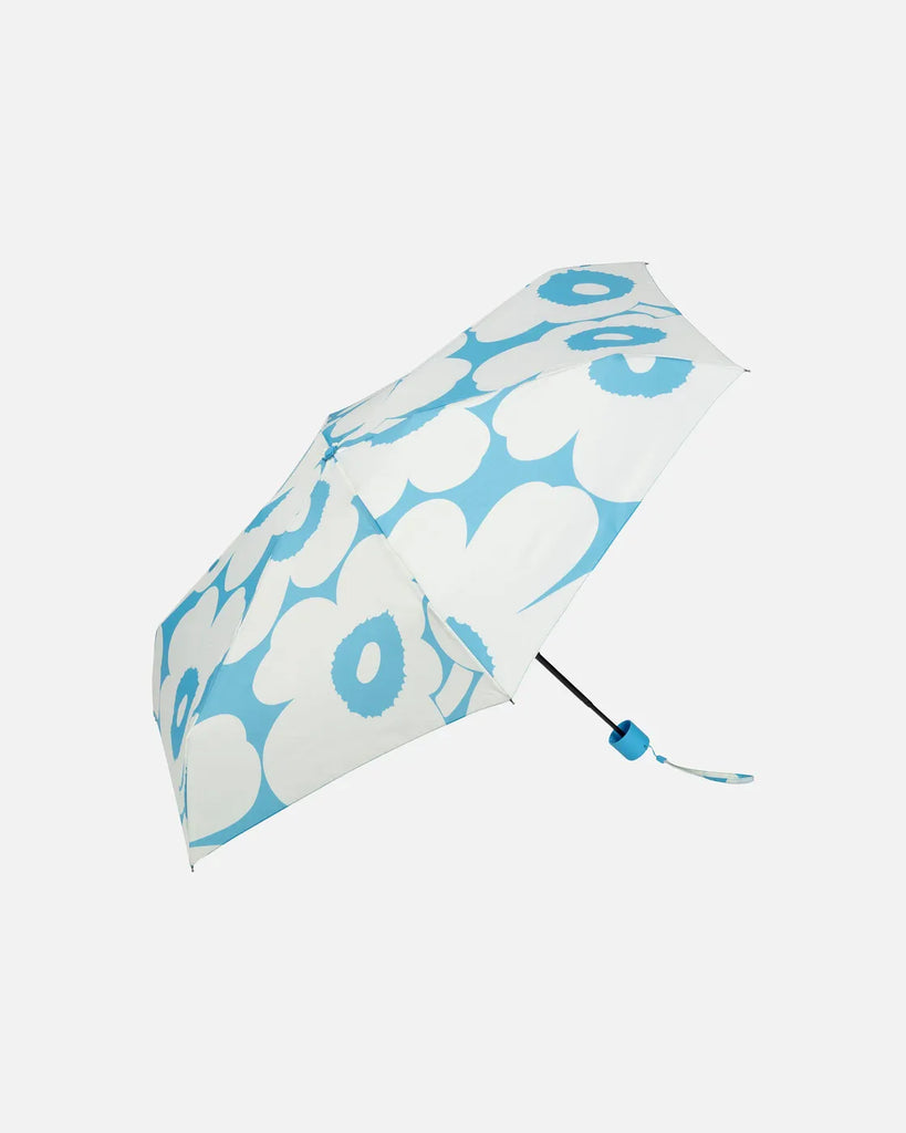 Marimekko Mini Manual Unikko Umbrella, Off White/Blue