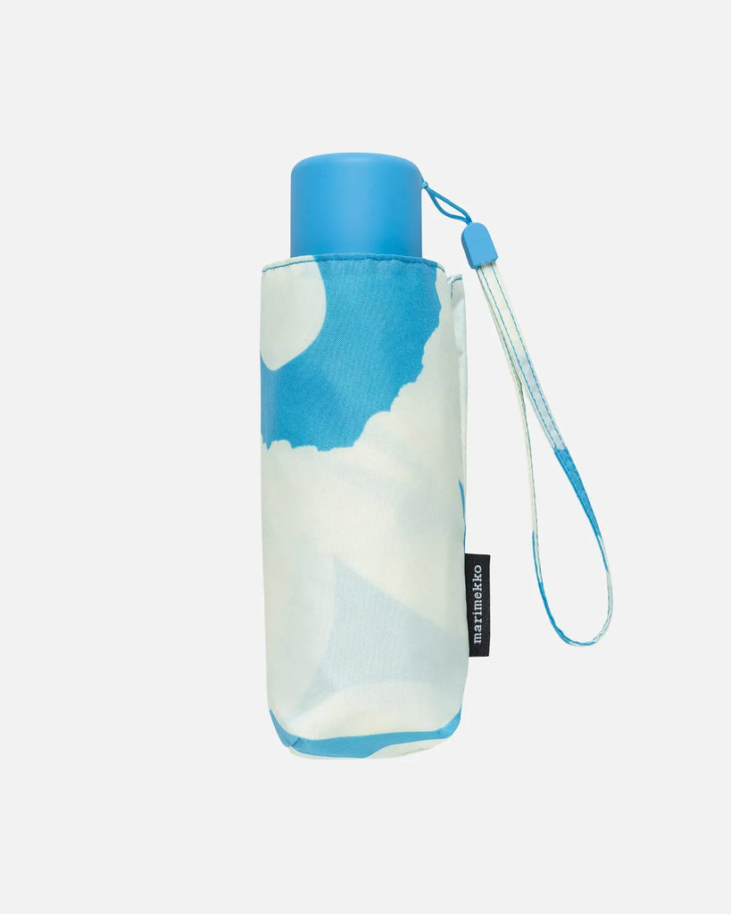 Marimekko Mini Manual Unikko Umbrella, Off White/Blue