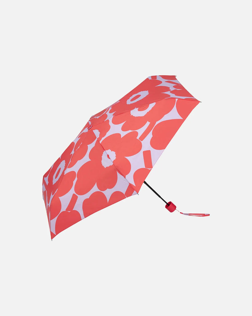 Marimekko Mini Manual Unikko Umbrella, Red/Lilac