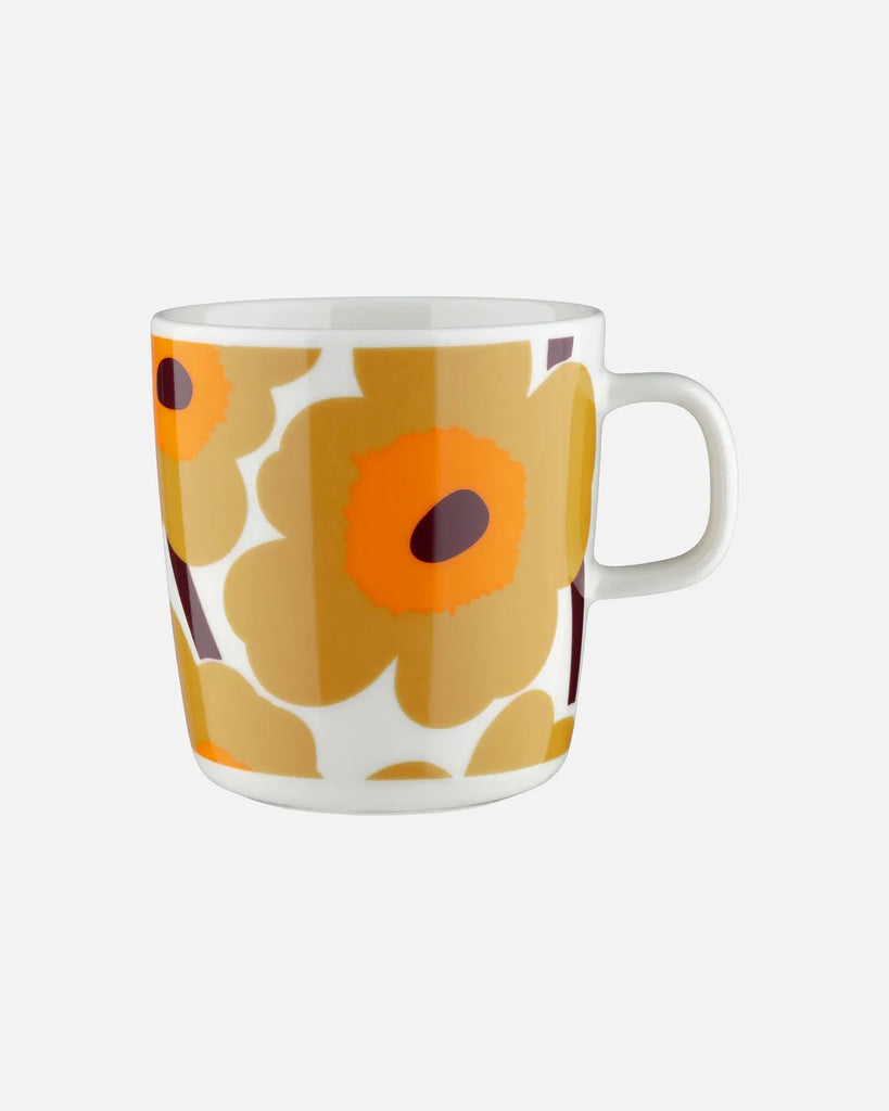 Marimekko Unikko Mug, White/Caramel/Warm Orange 4 DL