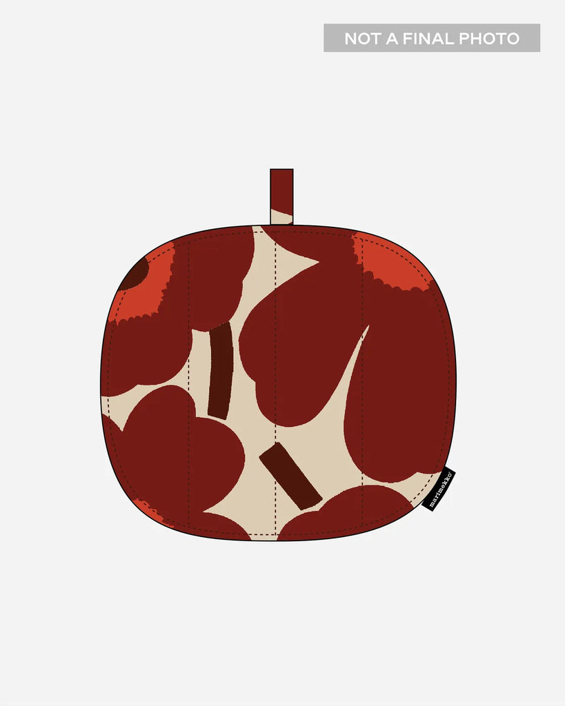 Marimekko Pieni Unikko Kettle Holder, Vanilla/Wine Red/Red