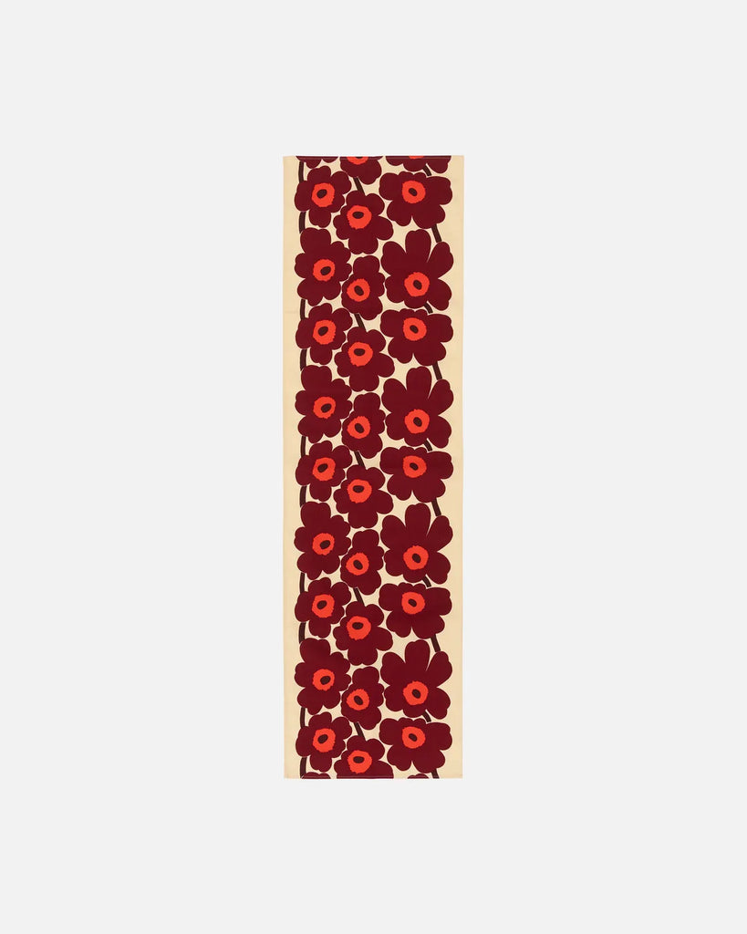 Marimekko Pieni Unikko Runner, Vanilla/Wine Red/Red