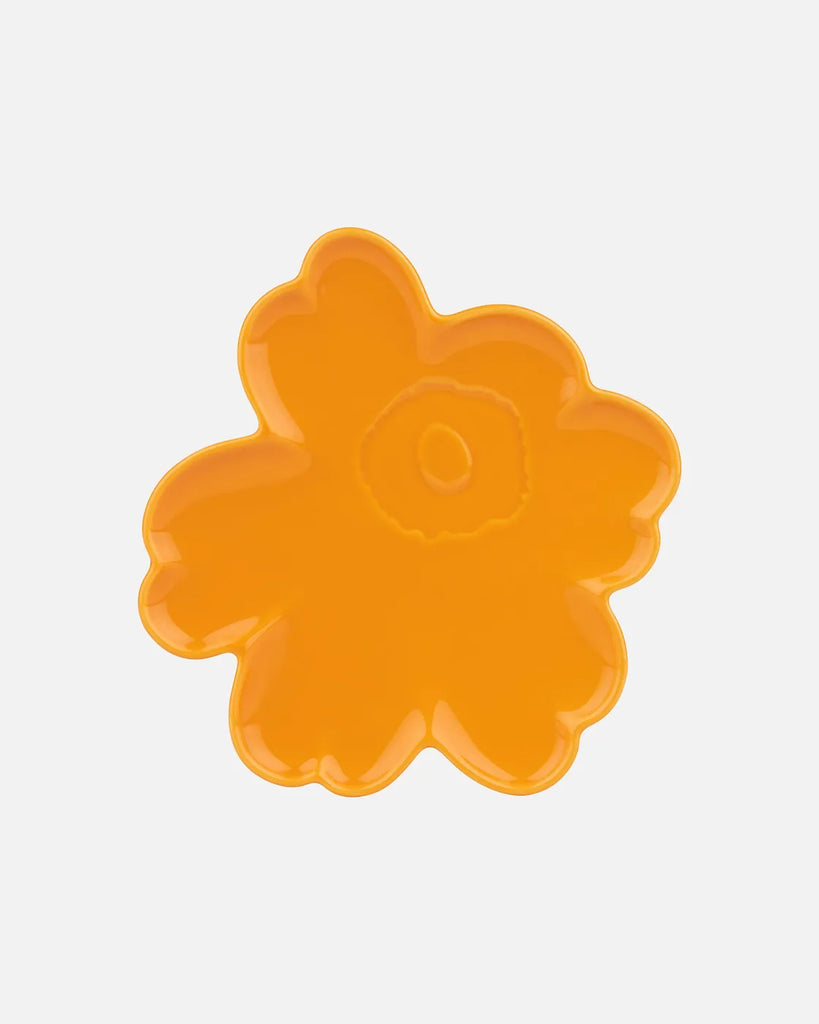Marimekko Oiva / Unikko Shape Plate, Warm Yellow