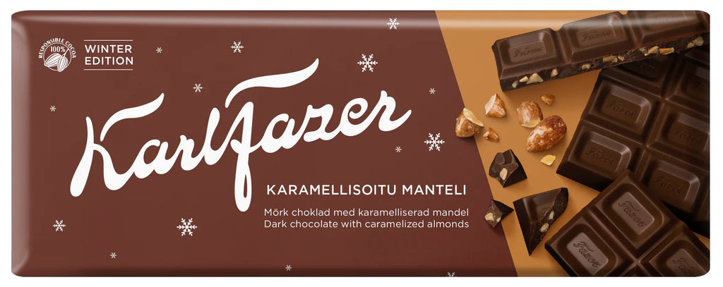Fazer Caramelized Almond Dark Chocolate Winter Edition