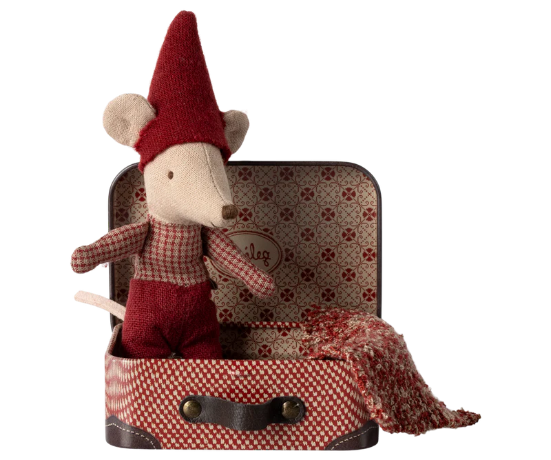 Maileg Christmas Mouse, Baby in Suitcase