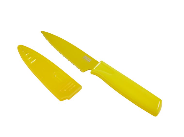 Kuhn Rikon Nonstick Serrated Paring Knife, Yellow