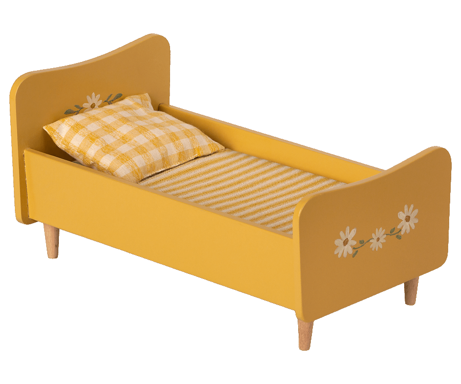 Maileg Wooden Bed, Mini Yellow