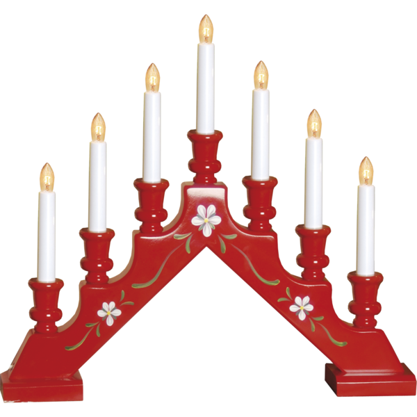 Star Trading Sara Candlestick, Bright Red Floral