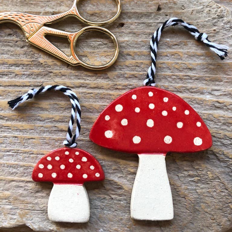 Handmade Mushroom Ornament, Large
