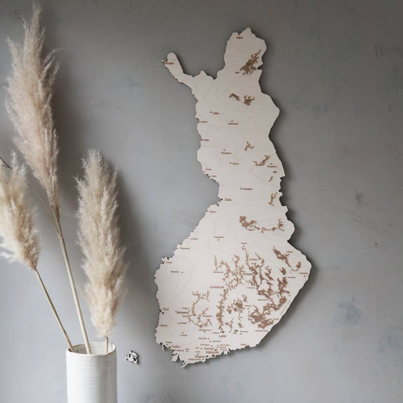Papurino Wooden Map of Finland 31.5"