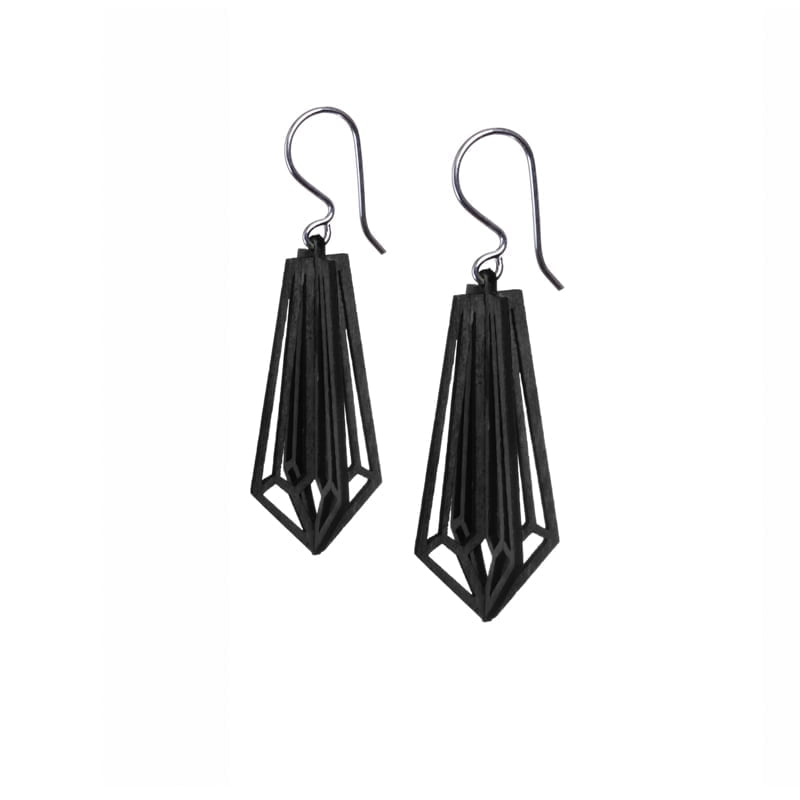 Valona Crystal 3D Earrings, Black