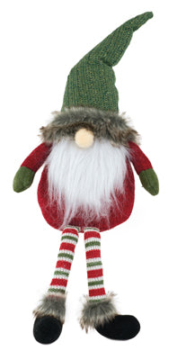 Clyde Stripe Leg Santa Gnome with Dangling Legs