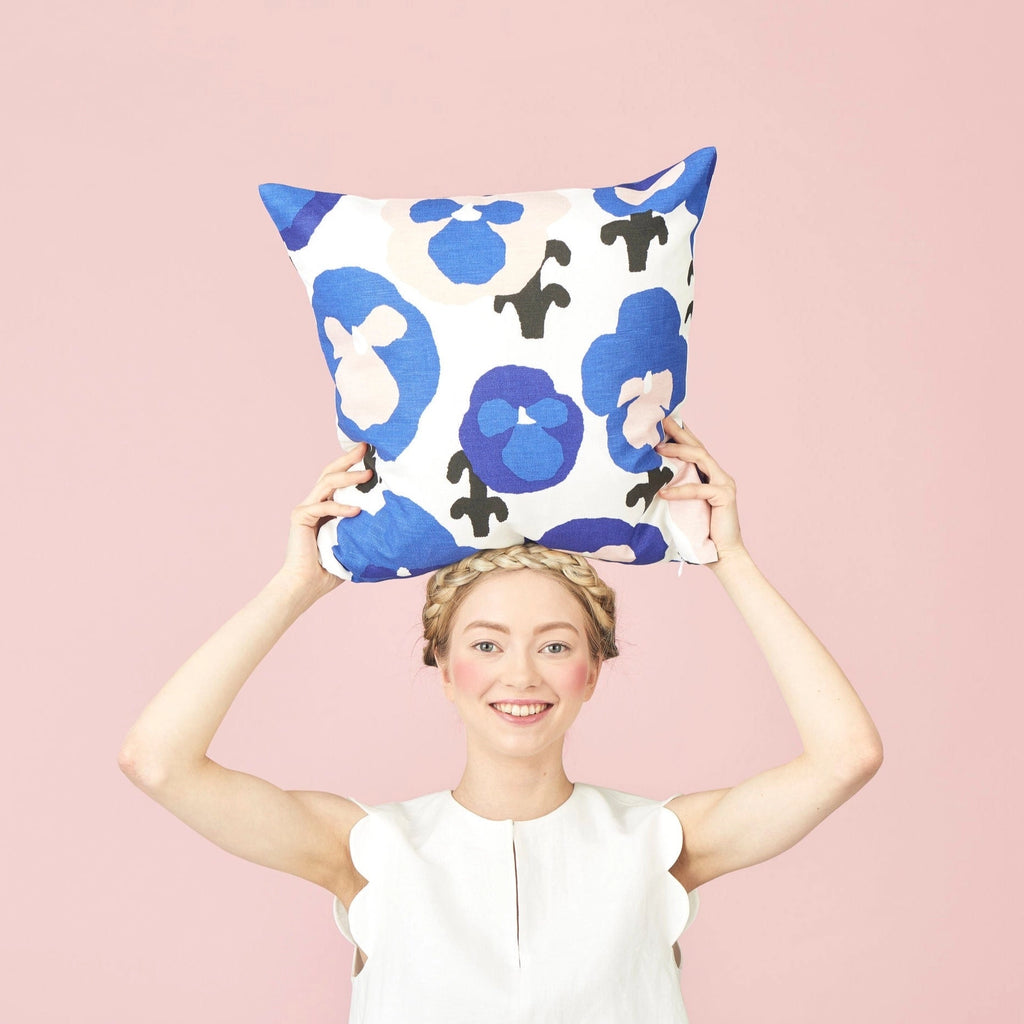 Kauniste Blue Flower Cushion Cover