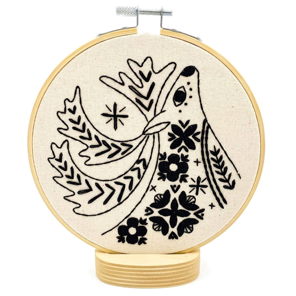 Hook, Line & Tinker Embroidery Kit, Folk Caribou Black