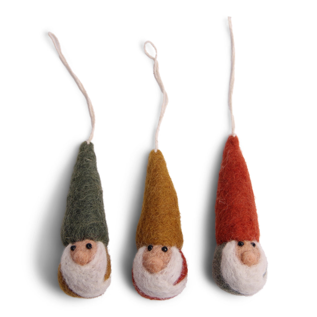 En Gry & Sif Felt Gnome Ornaments, set/3