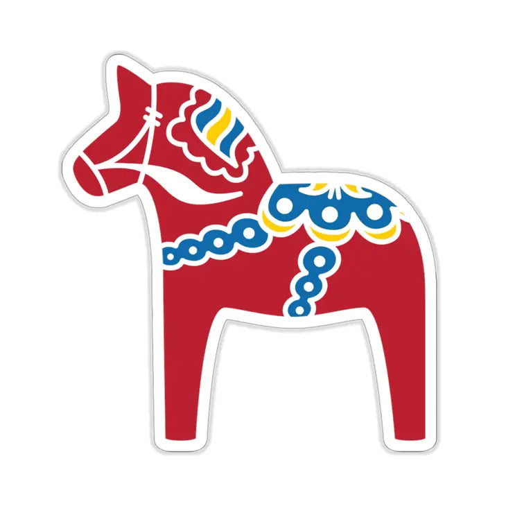 Traditional Swedish Dala Horse Sticker