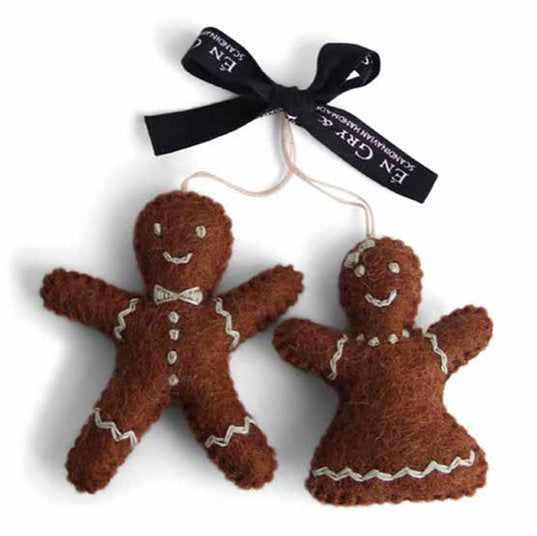 En Gry & Sif Felt Gingerbread Man & Woman Ornament