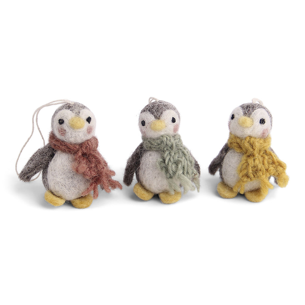 En Gry & Sif Felt Baby Penguins Ornaments, Set of 3