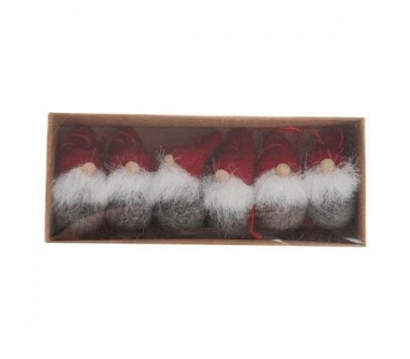 Red & Gray Tomte, Box of 6 - 2" Ornaments