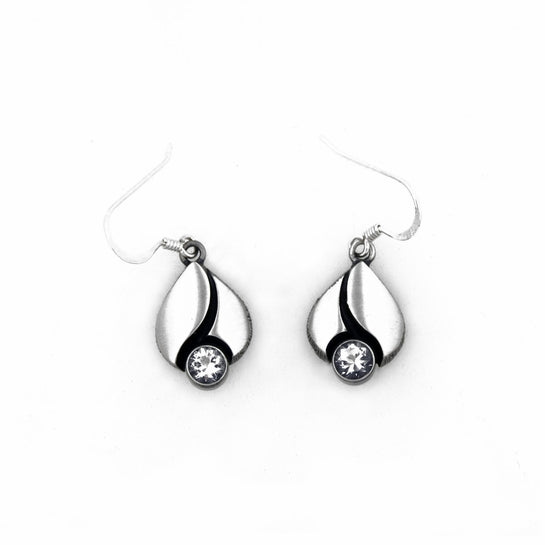 FinnFeelings Rock Crystal Silver Earrings, Hook