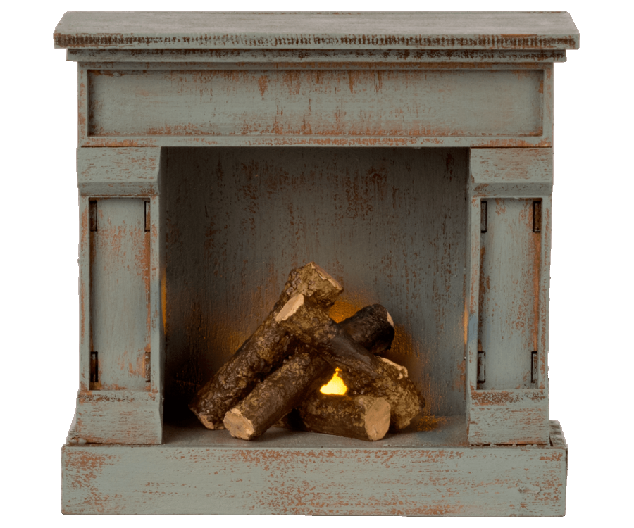 Maileg Fireplace, Vintage Blue