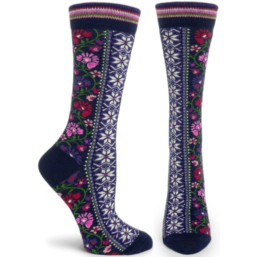 Ozone Socks, Floral Ribbons, Violet