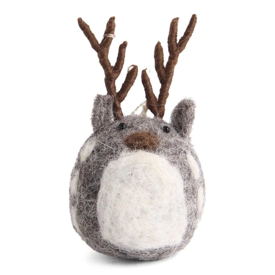 En Gry & Sif Felt Grey Deer Ornament