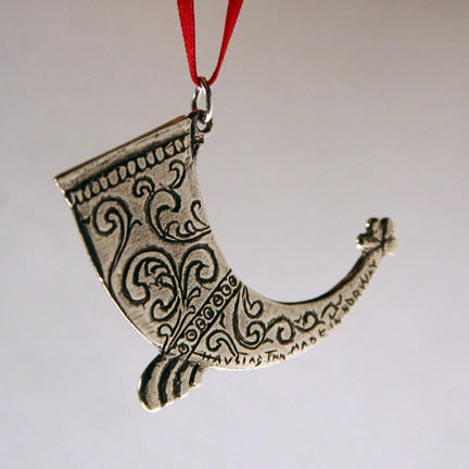 Horn Norwegian Pewter Ornament
