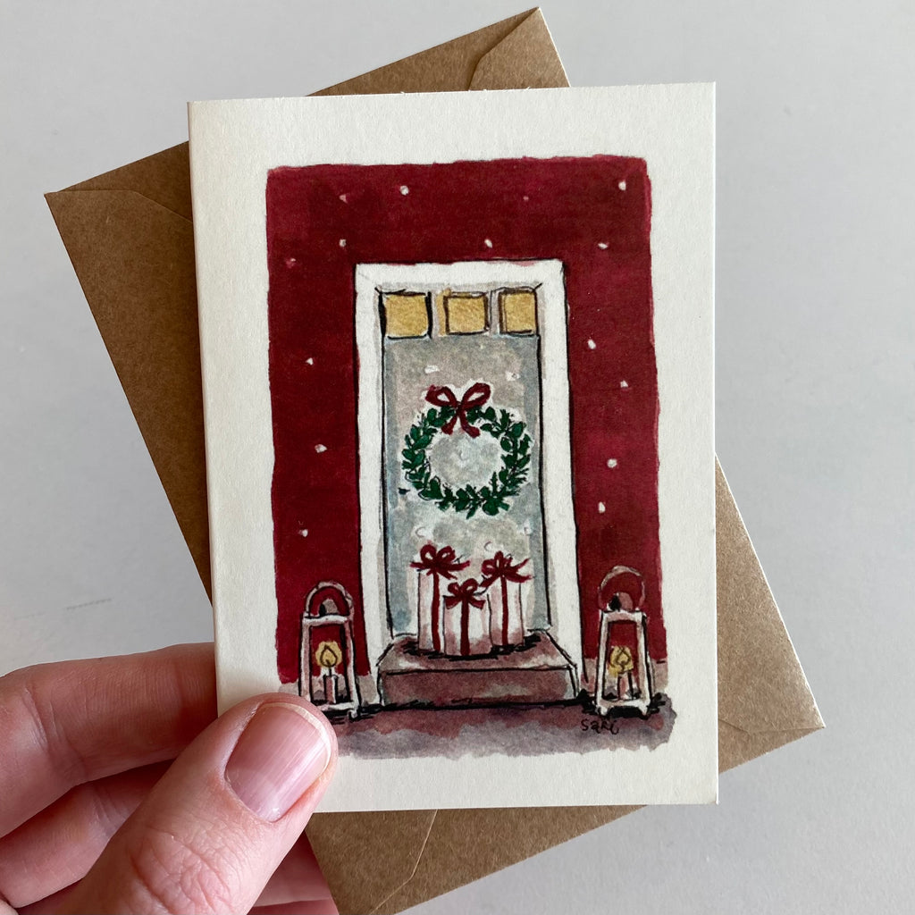 Sari's ArtWork Card, Christmas at the Door