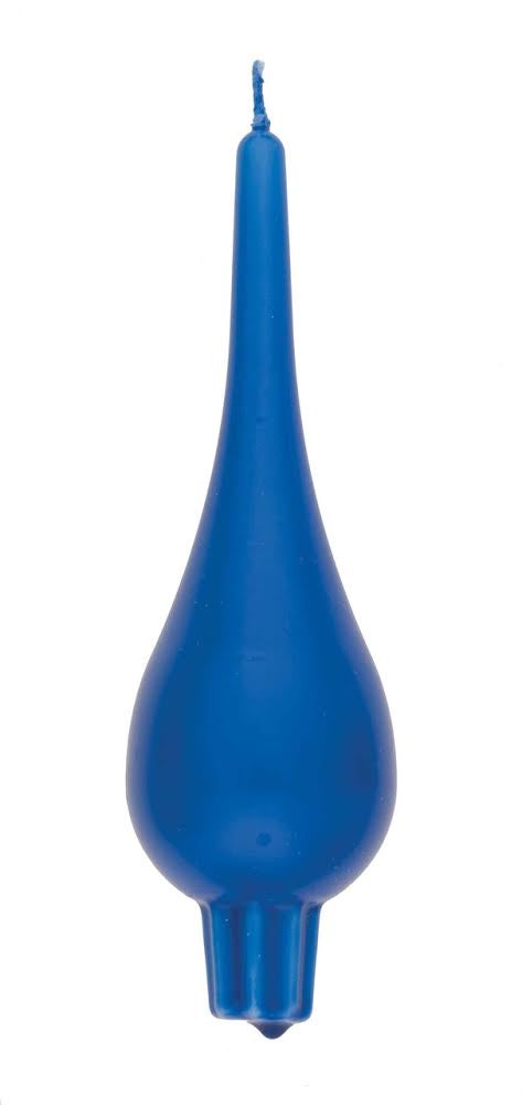 Large Drop Candle Pair, Medium Blue