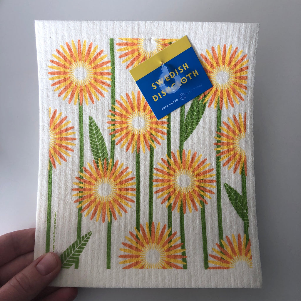 Yellow Daisy Swedish Dishcloth