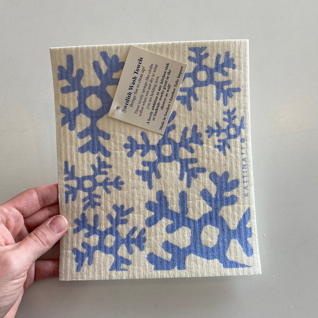 Blue Snowflakes Swedish Dishcloth