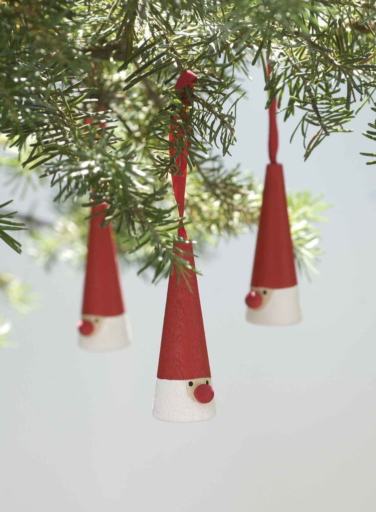 Cone Tomte Wood Ornament