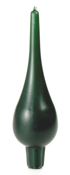Large Drop Candle Pair, Green