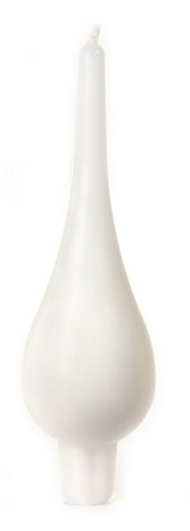 Large Drop Candle Pair, White