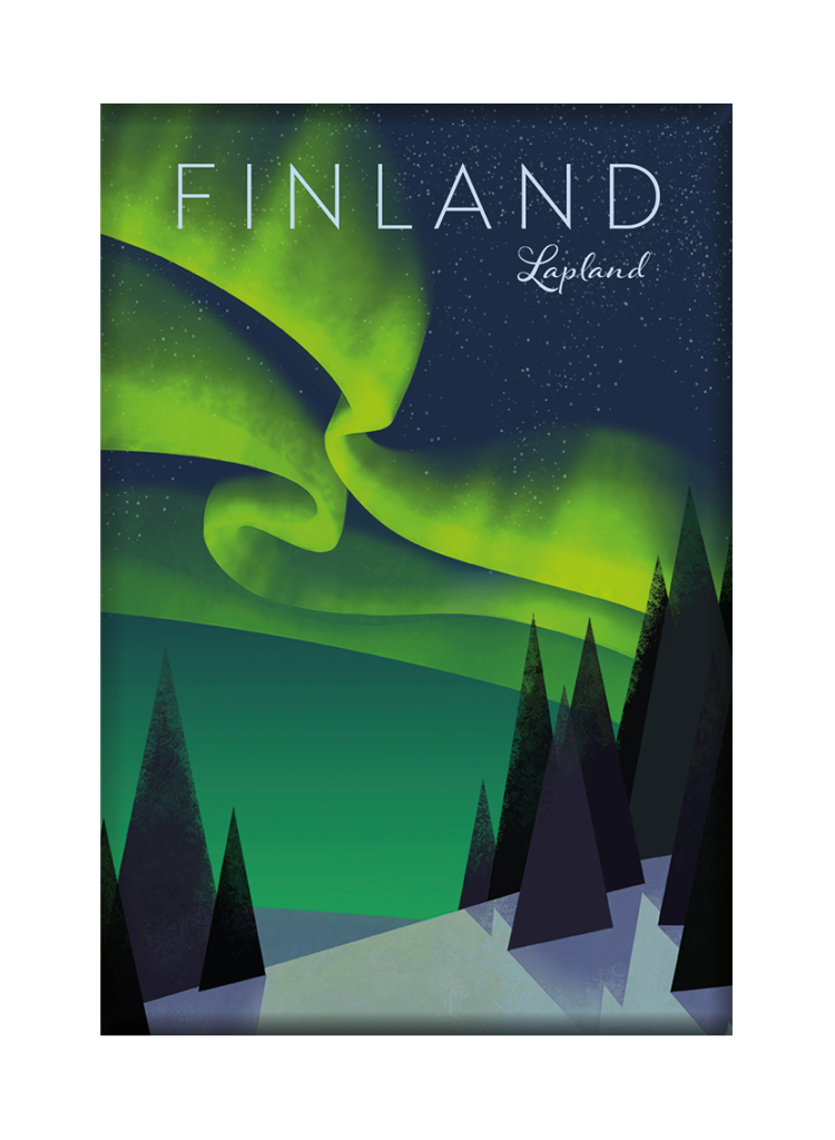 Come to Finland, Home of the Northern Lights Magnet