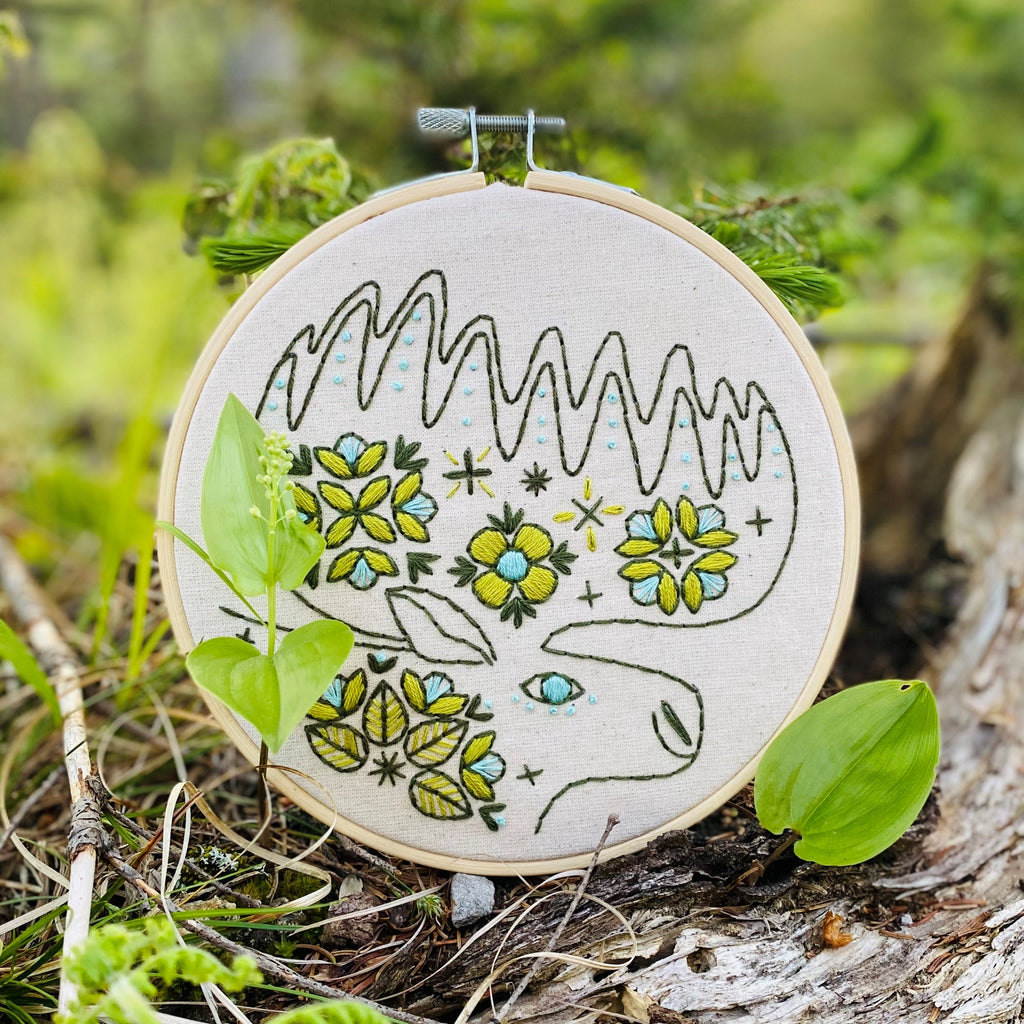 Hook, Line & Tinker Embroidery Kit, Folk Moose Color
