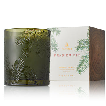 Frasier Fir Poured Candle, Molded Green Glass