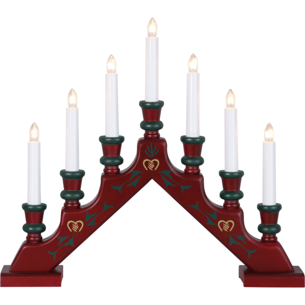 Star Trading Sara Candlestick, Red/Green Floral